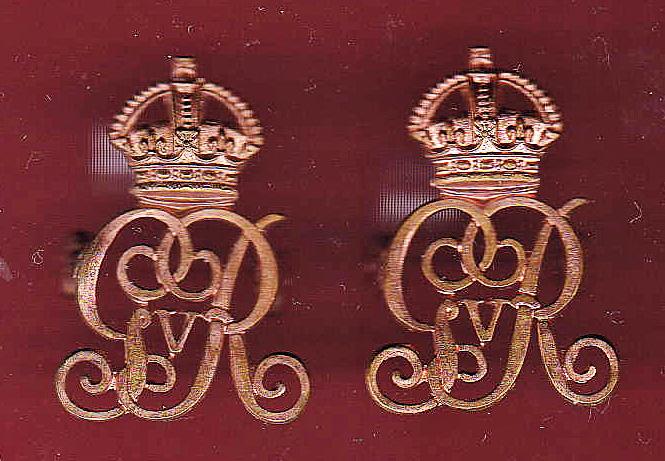 The Norfolk Yeomanry King's Own Royal Regiment WW1 collar badges