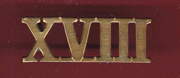 18th Hussars Victorian Depot Staff collar badge