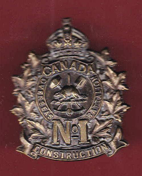 Canadian No. 1 Construction Bn WW1 CEF Cap Badge