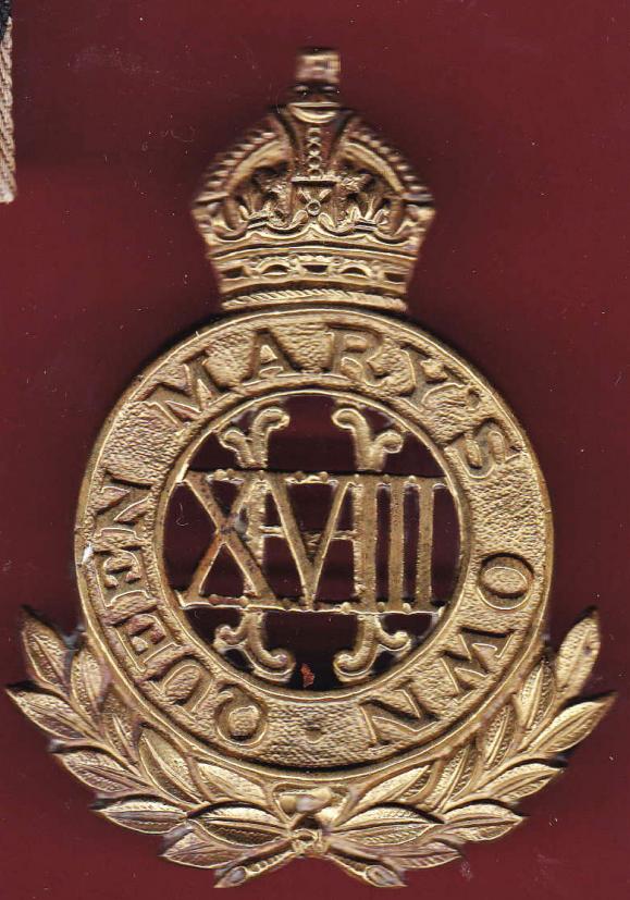 18th (Queen Mary’s Own) Hussars pouch badge.