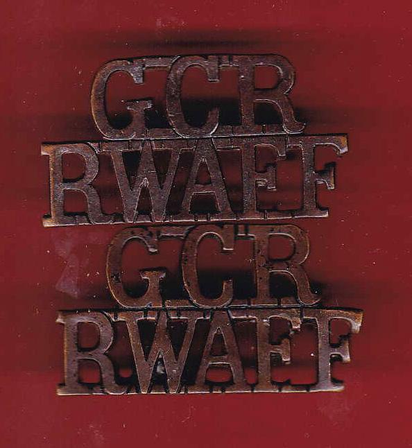 GCR/ RWAFF Officer's shoulder titles