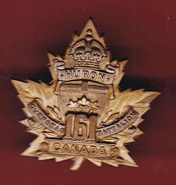 Canadian 161st Huron County Bn. WW1 CEF cap badge