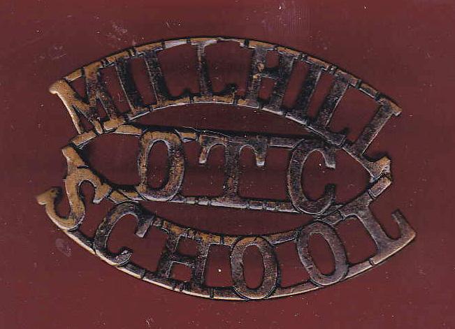 MILL HILL / OTC / SCHOOL shoulder title
