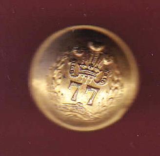 77th East Middllesex Regiment of Foot Victorian Officer's button