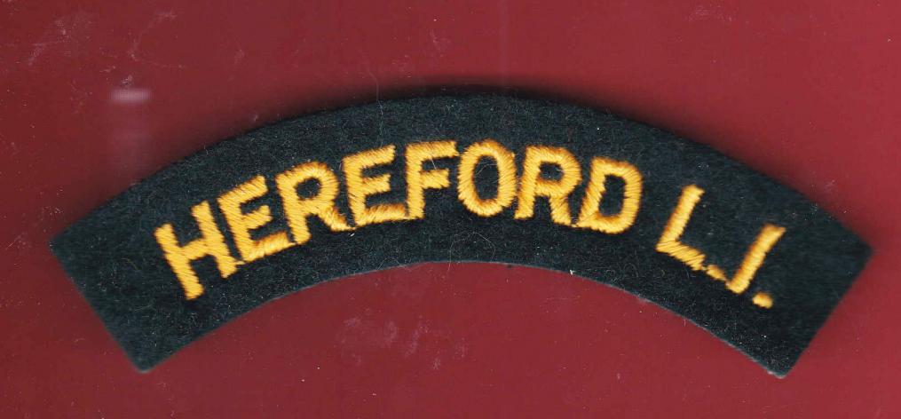 HEREFORD L.I. Herefordshire Light Infantry Regiment cloth shoulder title