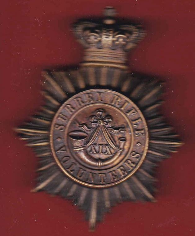 19th (Lambeth) Surrey Rifle Volunteers Victorian OR’s shako plate