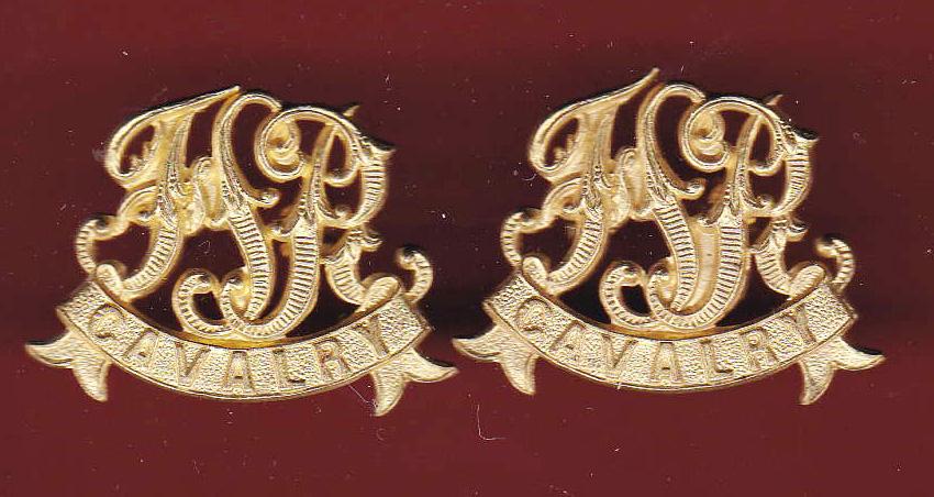 Indian Army State Force Baroda State F.S.R. Cavalry collar badges