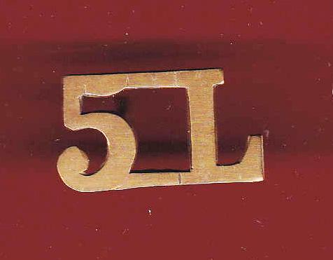 5 L 5th Royal Irish Lancers WW1 OR's shoulder title