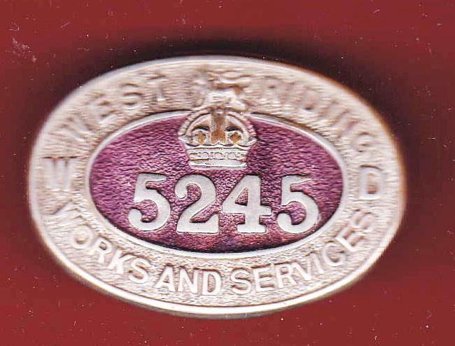 WW1 War Department Works & Services West Riding Area Badge.