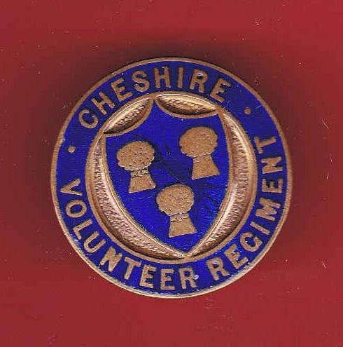Cheshire Volunteer Regiment VTC WW1 lapel badge.