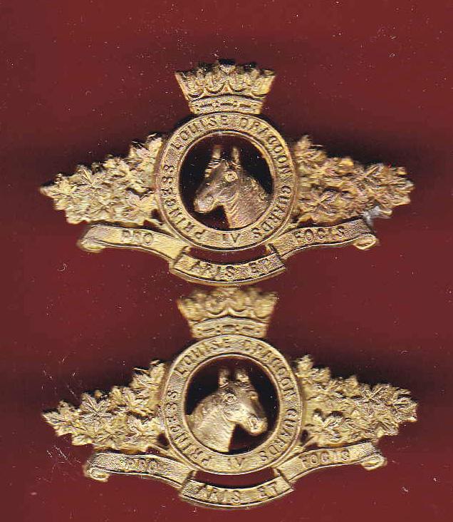 Canadian  4th Princess Louise Dragoon Guards collar badges