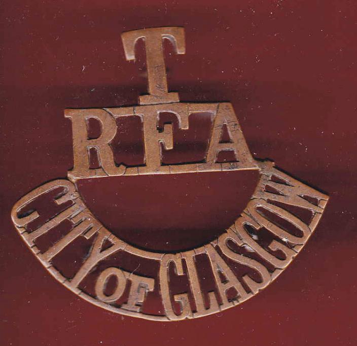 T / RFA / CITY of GLASGOW WW1 territorial shoulder title