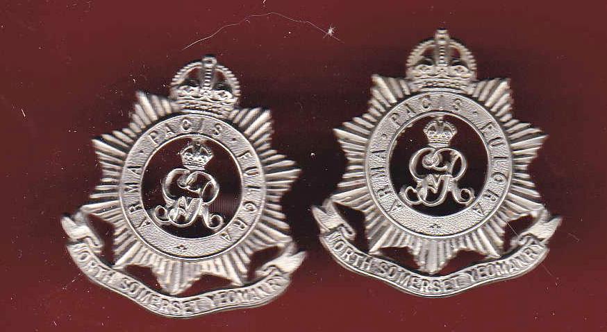 North Somerset Yeomanry WW1 OR's collar badges