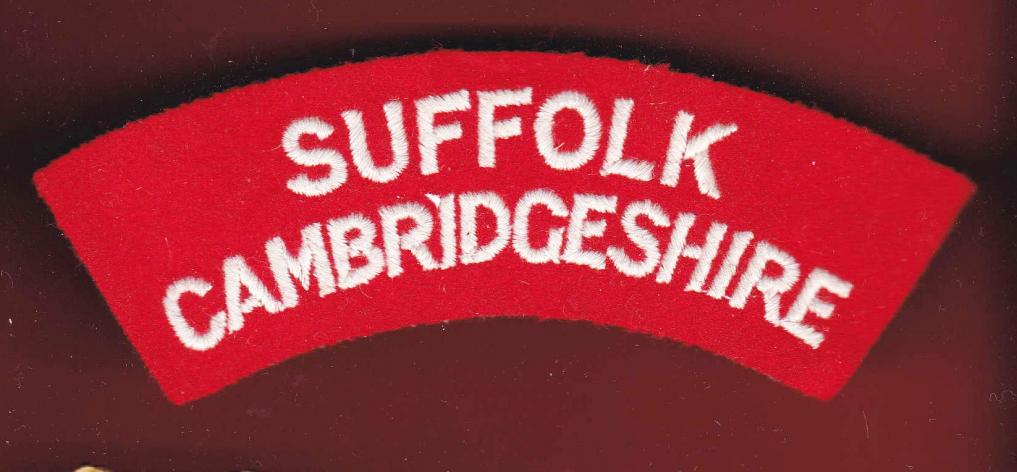 SUFFOLK CAMBRIDGESHIRE Regiment cloth shoulder title