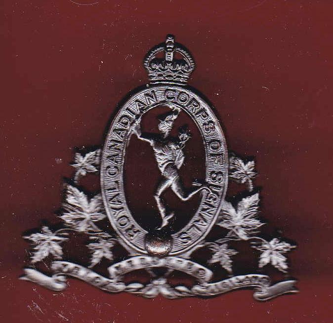 Royal Canadian Corps of Signals Officer's  OSD cap badge