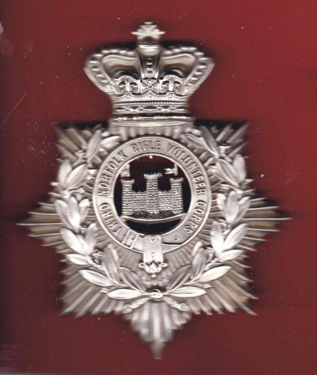 Third Norfolk Rifle Volunteer Corps Victorian helmet plate