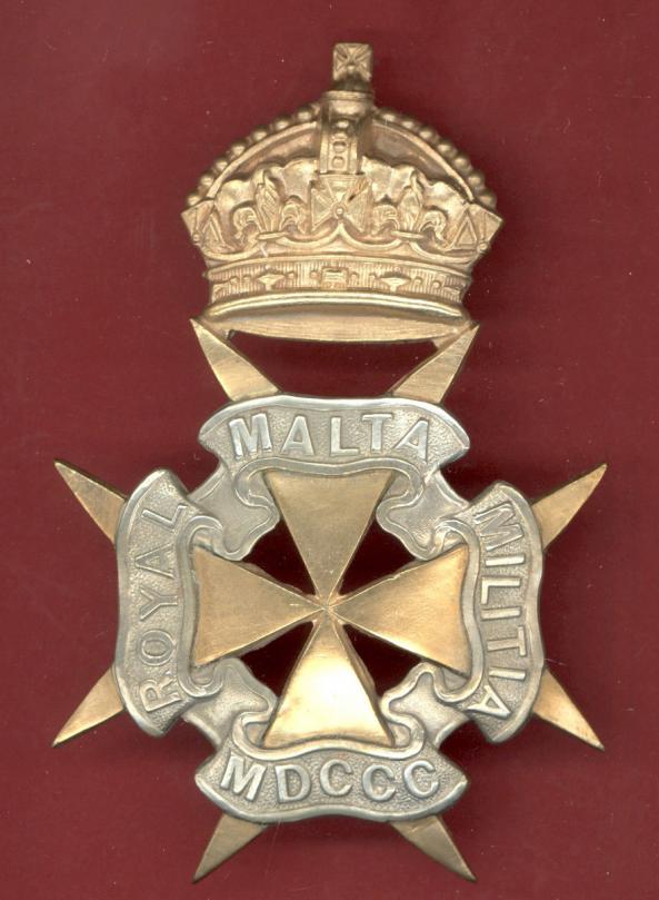 Royal Malta Militia Victorian OR’s helmet plate