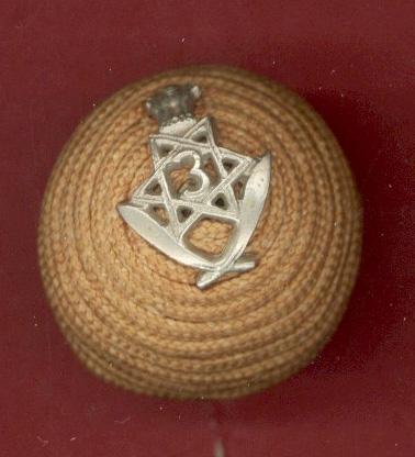 3rd  Gurkha Rifles Officer's corded boss badge