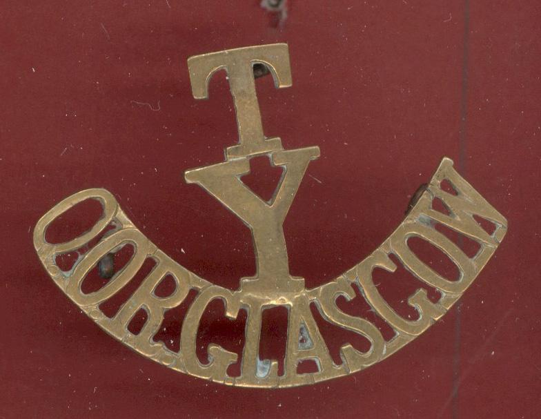 T / Y / Q.O.R.GLASGOW Yeomanry WW1 shoulder title