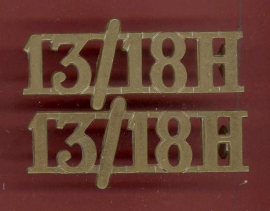 13/18H 13th/18th Hussars (Queen Mary's Own) shoulder titles