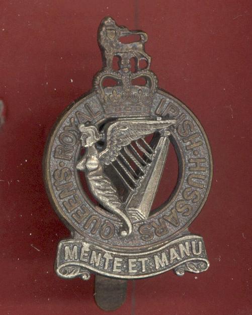 Queen's Royal Irish Hussars metal cap badge
