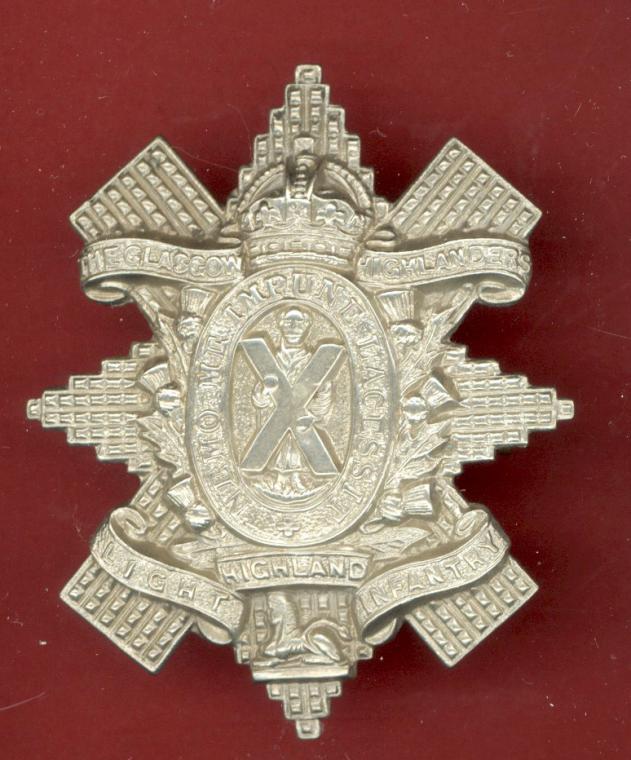 Scottish 1st Bn. Glasgow Highlanders WW2 OR's glengarry badge