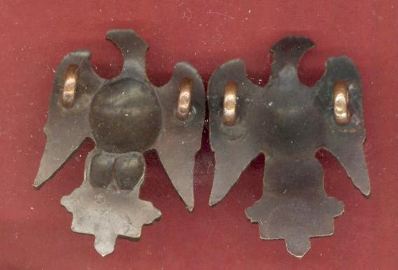 1st Royal Dragoons Officer's OSD collar badges.