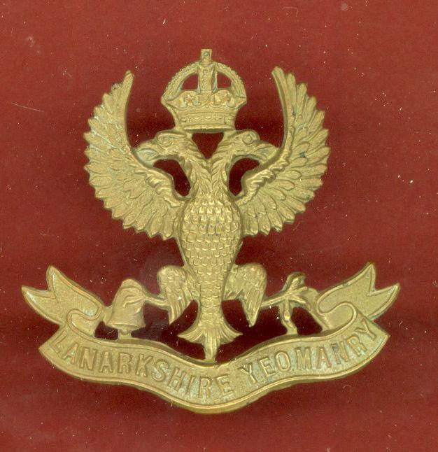 Scottish The Lanarkshire Yeomanry WW1 OR's cap badge