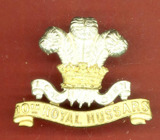 10th Royal Hussars Officer's dress cap badge.