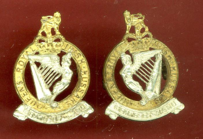 Queen's Royal Irish Hussars Officer's collar badges