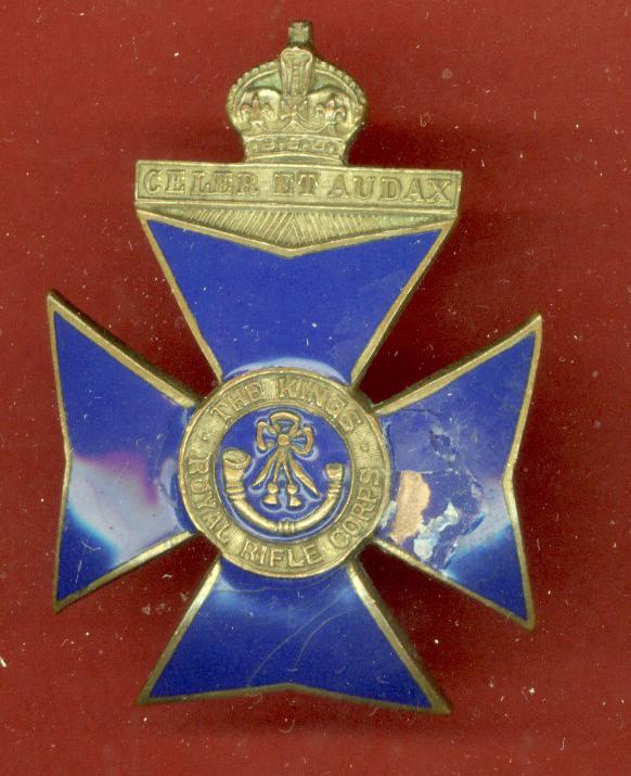 King's Royal Rifle Corps cap badge.