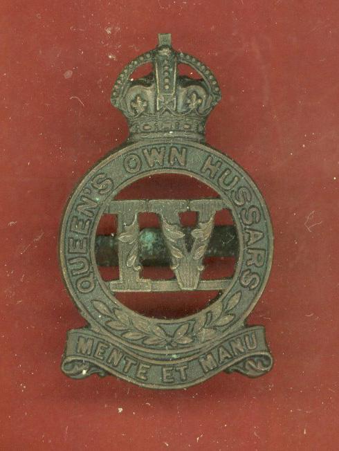 4th Queen's Own Hussars WW1 Officer's OSD cap badge