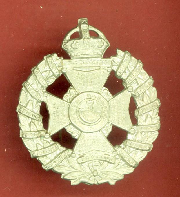 WW1 Rifle Brigade OR's white metal cap badge.