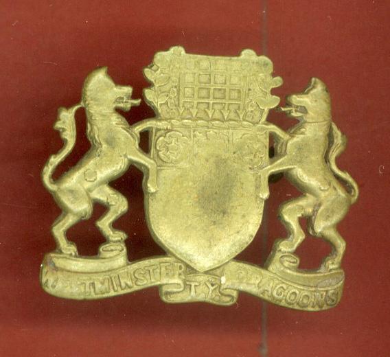 Westminster Dragoons Territorial Yeomanry WW1 OR's cap badge