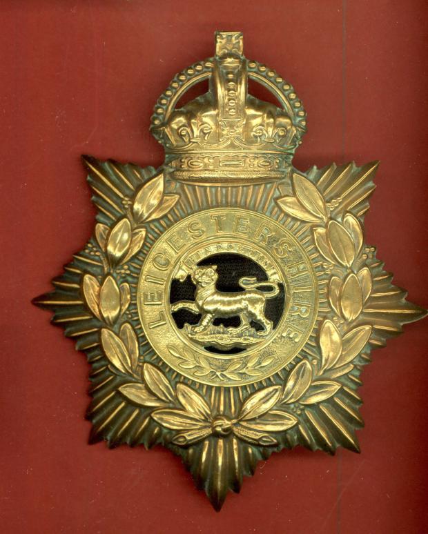 The Leicestershire Regiment Edwardian Or's helmet plate