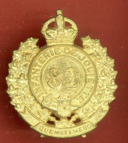 Canadian Militia 83rd Joliette Regiment cap badge