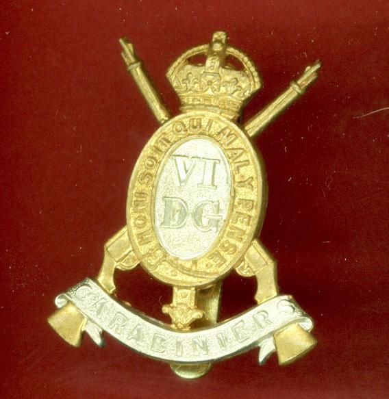 6th Dragoon Guards Carabiniers WW1 OR's cap badge