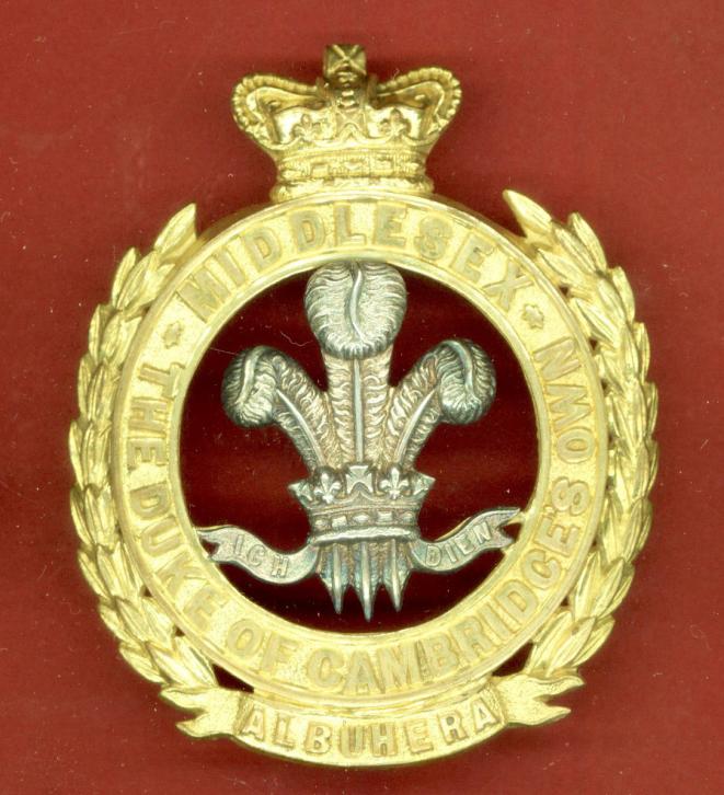 Middlesex Regiment  Victorian Officer's Foreign Service helmet plate