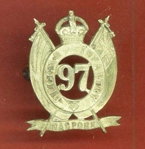 Indian Army. 97th Deccan Infantry WW1 Officer’s cap badge.