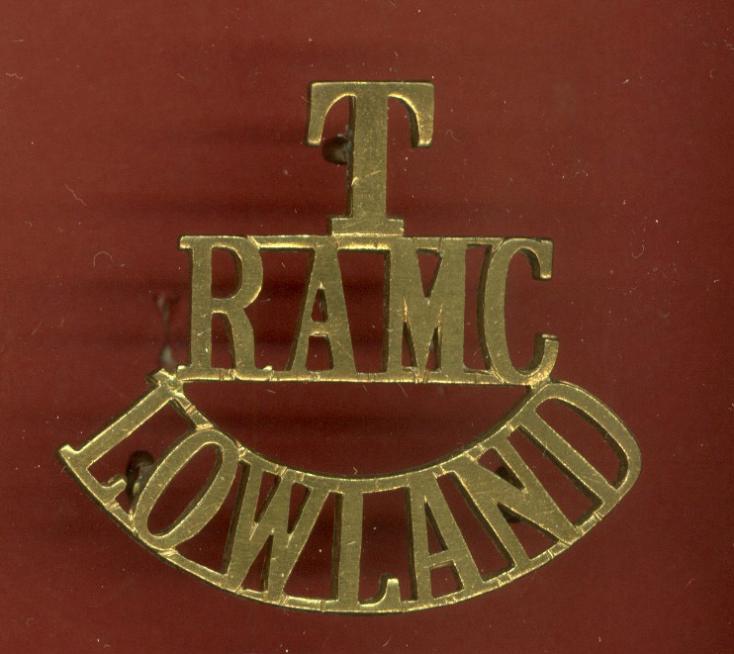 T / RAMC / LOWLAND WW1 shoulder title