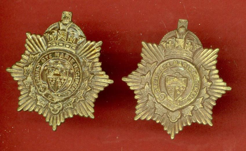 Canadian Sault Ste Marie Regiment collar badges