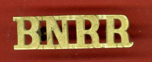 Indian Army B.N.R.R. Bengal & North Western Railway Volunteer Rifles WW1 shoulder title