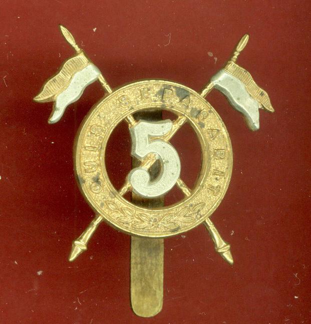 5th Royal Irish Lancers WW1 OR's cap badge