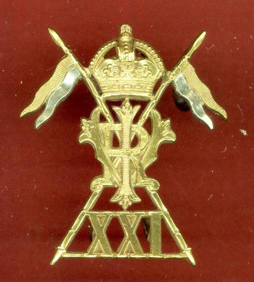 21st (Empress of India's) Lancers WW1 Officer's cap badge