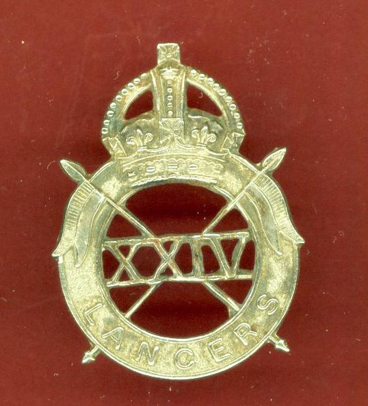 24th Lancers WW2 OR's cap badge