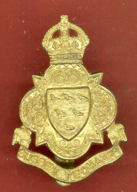 Sussex Yeomanry WW1 OR's cap badge