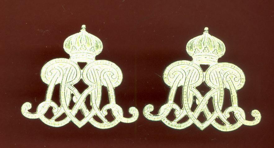 The Royal Lancers (Queen Elizabeths' Own) Officer's collar badges