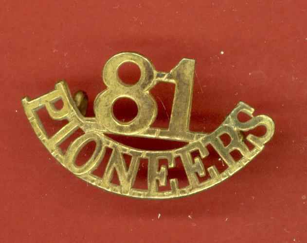 Indian Army 81st Pioneer Regt. WW1 Officer's shoulder title