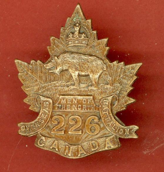 Canadian 226th Men of the North Infantry Bn. WW1 CEF cap badge