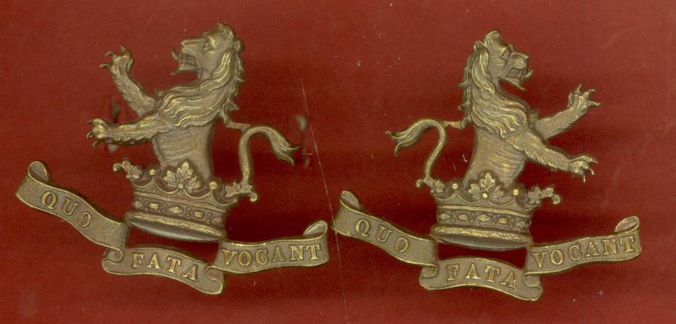 7th Princess Royal's Dragoon Guards WW1 Officer's OSD collar badges